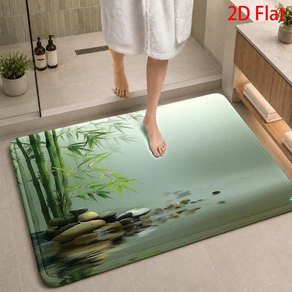 Bamboo Bath Mat - Водонепроницаемый коврик для ванной комнаты из