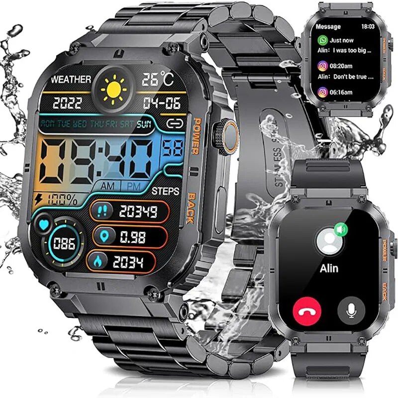 Health Wellness Bracelet - Смарт-часы LIGE мужские спортивные водонепроницаемые с