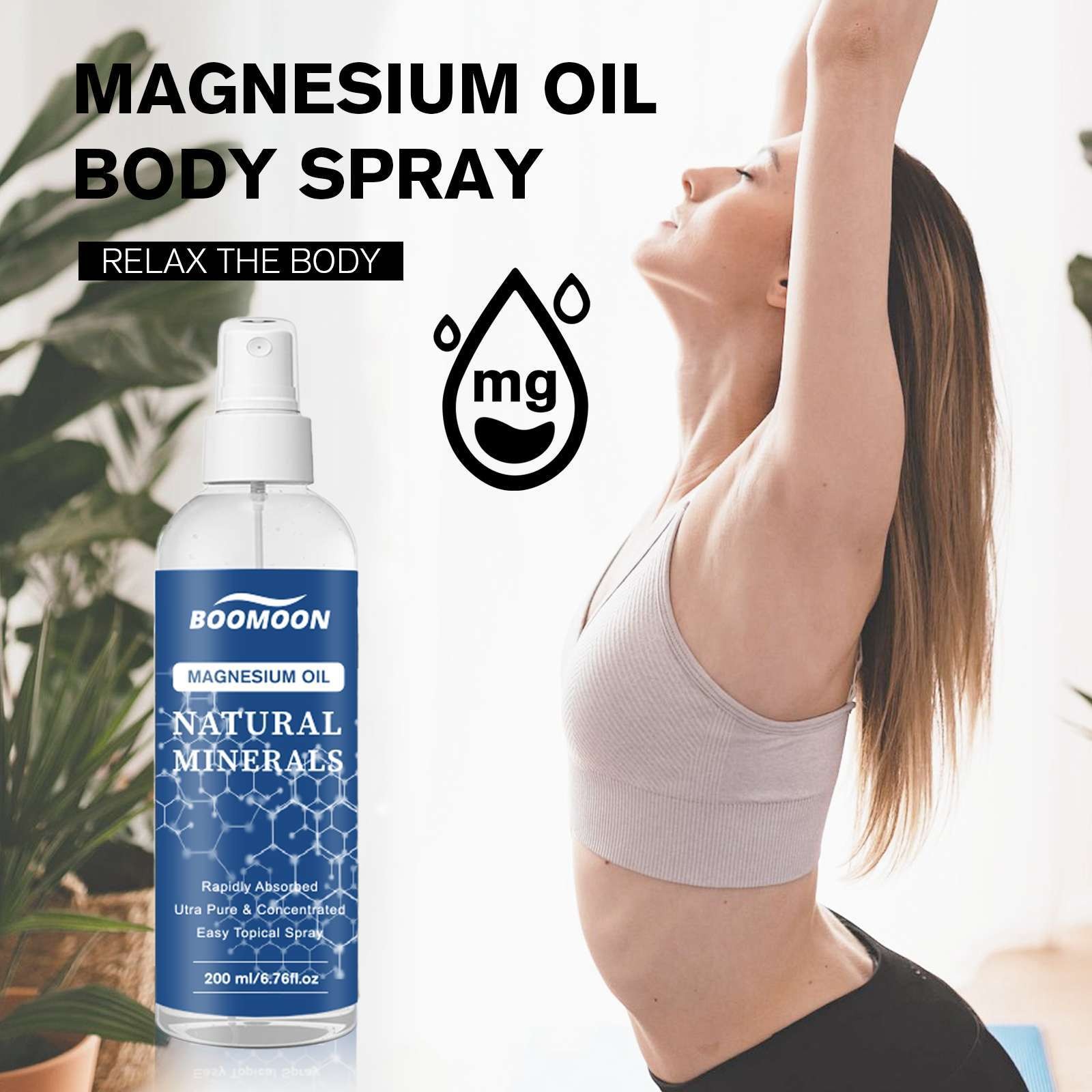 Bath Salts Magnesium - Бутылка с распылителем масла, новый магний